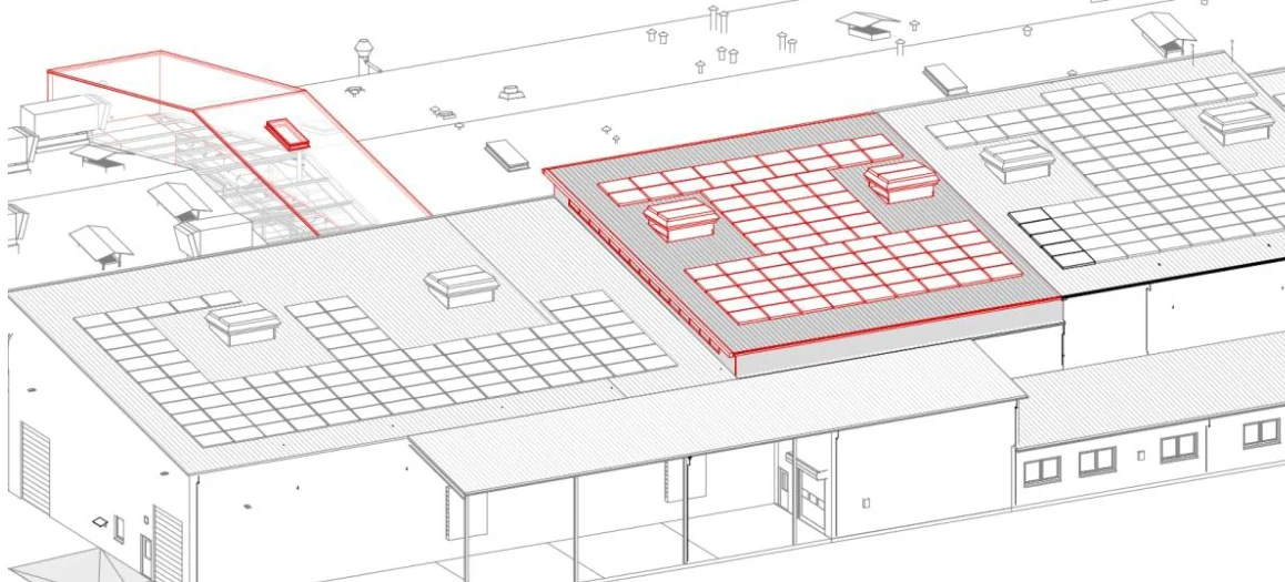 Planungsmodell einer Dacherhöhung im Bestand
